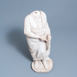 Een Romeinse marmeren figuur van een filosoof met perkamentrol, ca. 2e eeuw — foto 6
