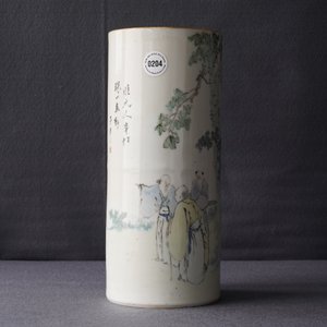 Een ronde Chinese qianjiang cai hoedensteun, 19/20e eeuw — foto 13
