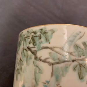 Een ronde Chinese qianjiang cai hoedensteun, 19/20e eeuw — foto 7