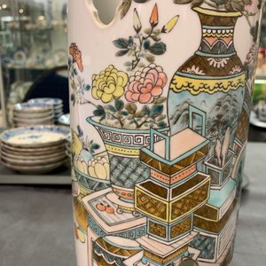 Een ronde Chinese qianjiang cai hoedensteun, gesign. Xu Pinheng, 19e eeuw — foto 8