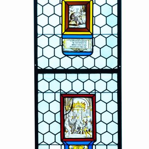 Een samengesteld glas-in-loodraam met grisaille en zilvergele medaillons, Frankrijk, 16/17e eeuw — foto 2