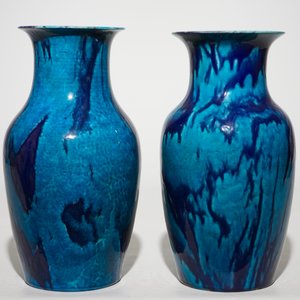 Een samengesteld paar Chinese vazen in turquoise en aubergine flambé glazuur, 18/19e eeuw — foto 4