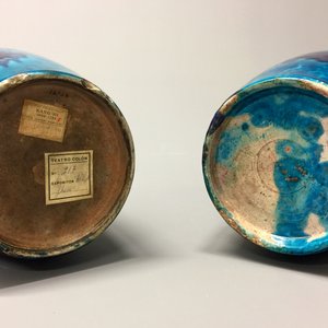 Een samengesteld paar Chinese vazen in turquoise en aubergine flambé glazuur, 18/19e eeuw — foto 5