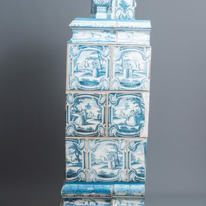 Een samengestelde stoof met blauw-witte kacheltegels, Neurenberg, Duitsland, 18e eeuw — foto 15