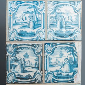 Een samengestelde stoof met blauw-witte kacheltegels, Neurenberg, Duitsland, 18e eeuw — foto 17