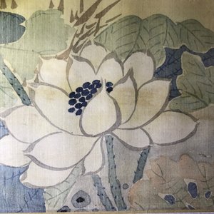 Een set van vier Chinese aquarellen van vogels bij bloesemtakken en kalligrafie, in kader, 19e eeuw — foto 32