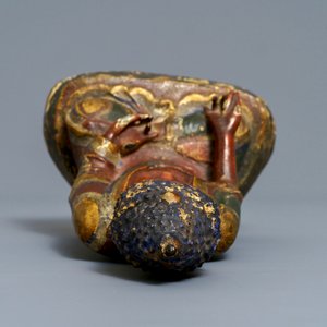 Een Sino-Tibetaanse beschilderde bronzen figuur van Boeddha Bhaisajyaguru, 17/18e eeuw — foto 7