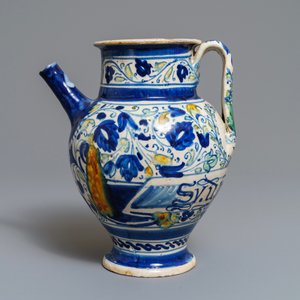 Een siroopkan in Italiaanse majolica, wellicht Venetië, 16/17e eeuw — foto 2
