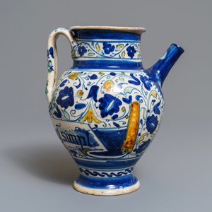 Een siroopkan in Italiaanse majolica, wellicht Venetië, 16/17e eeuw — foto 4
