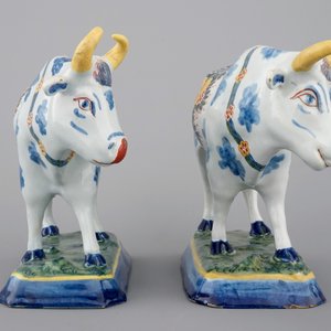 Een stel polychrome Delftse koeien, 18e eeuw — foto 3