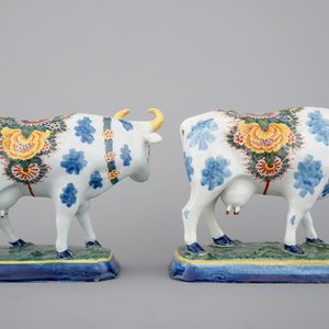 Een stel polychrome Delftse koeien, 18e eeuw — foto 4
