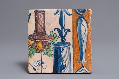 Een tegel uit een tableau in Antwerpse majolica, ca. 1560