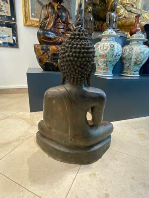 Een Thaise bronzen Boeddha in bhumisparsha mudra, 18/19e eeuw — foto 8
