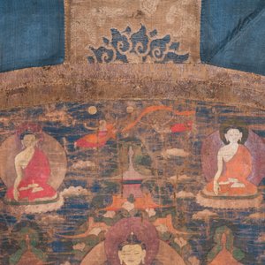 Een thangka met Bhaisajyaguru, Tibet, 15/16e eeuw — foto 3