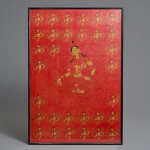 Een thangka met Groene Tara op rode fondkleur, Tibet, 17/18e eeuw — foto 2