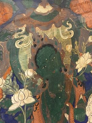 Een thangka met Groene Tara, Tibet, 18/19e eeuw — foto 2