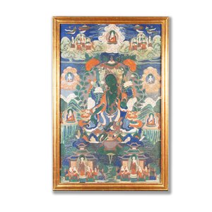 Een thangka met Groene Tara, Tibet, 18/19e eeuw — foto 1