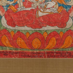 Een thangka met Vasudhara, Tibet of Nepal, 19e eeuw — foto 4