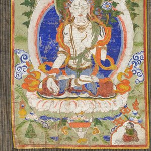Een thangka met Witte Tara, Tibet, 18/19e eeuw — foto 4