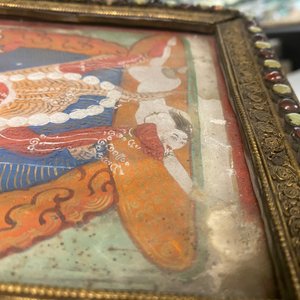 Een Tibetaanse thangka in ingelegde vergulde koperen lijst, 19e eeuw — foto 15