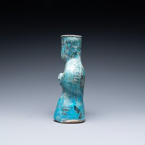 Een turquoise- en zwart-geglazuurde aardewerken figuratieve kan, Kashan, Iran, 12/13e eeuw — foto 5