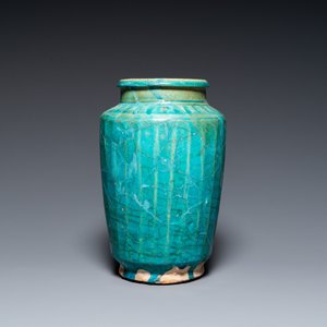 Een turquoise-geglazuurde albarello, Kashan, Perzië, 13e eeuw — foto 3