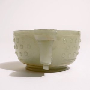 Een twee-orige kom in Chinese celadon jade, 19e eeuw — foto 4