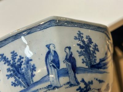 Een uiterst zeldzaam blauw-wit Delfts vijfdelig theeservies, 18e eeuw — foto 4