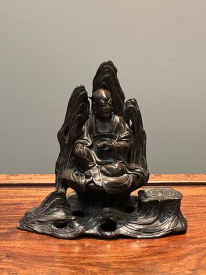 Een uiterst zeldzame en unieke 'Laozi' wierookbrander en deksel, Yuan — foto 1