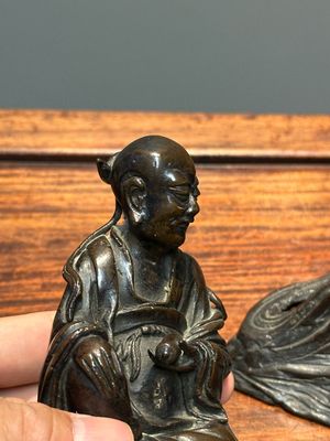 Een uiterst zeldzame en unieke 'Laozi' wierookbrander en deksel, Yuan — foto 5