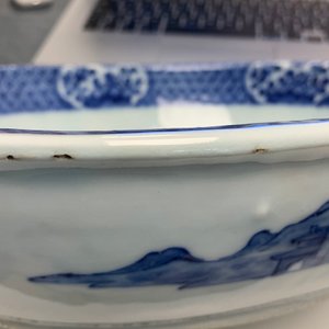 Een uitgebreid Chinees blauw-wit servies met jachtdecor, 18/19e eeuw — foto 105