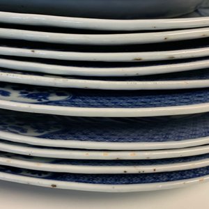 Een uitgebreid Chinees blauw-wit servies met jachtdecor, 18/19e eeuw — foto 108