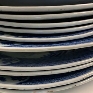 Een uitgebreid Chinees blauw-wit servies met jachtdecor, 18/19e eeuw — foto 109
