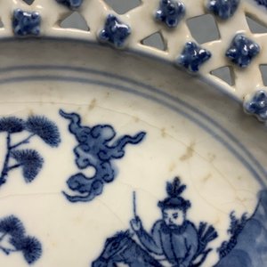Een uitgebreid Chinees blauw-wit servies met jachtdecor, 18/19e eeuw — foto 112
