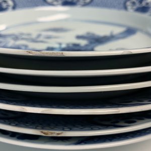 Een uitgebreid Chinees blauw-wit servies met jachtdecor, 18/19e eeuw — foto 116