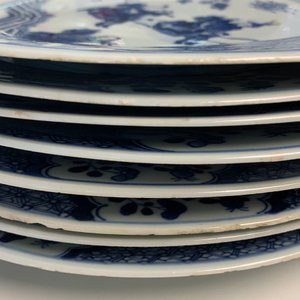 Een uitgebreid Chinees blauw-wit servies met jachtdecor, 18/19e eeuw — foto 127
