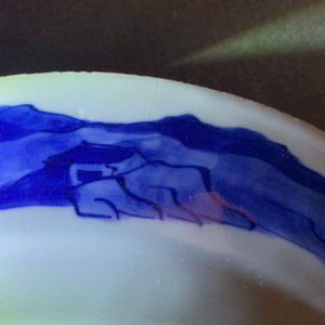 Een uitgebreid Chinees blauw-wit servies met jachtdecor, 18/19e eeuw — foto 130