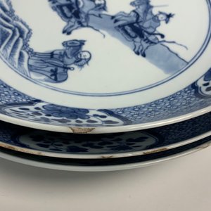 Een uitgebreid Chinees blauw-wit servies met jachtdecor, 18/19e eeuw — foto 132