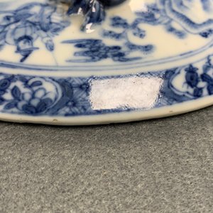 Een uitgebreid Chinees blauw-wit servies met jachtdecor, 18/19e eeuw — foto 97