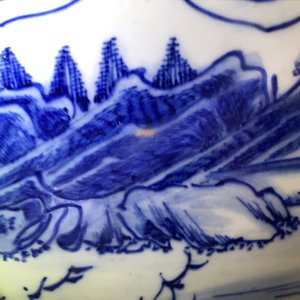 Een uitzonderlijk grote Chinese blauwwitte vissenkom, 19e eeuw — foto 13