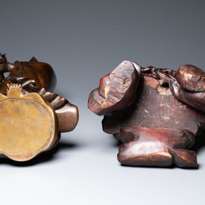 Een uitzonderlijk grote Chinese met zilver ingelegde bronzen figuur van Guanyin, Yutang Shi Sou merk, Qing — foto 8