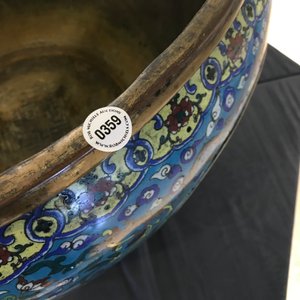 Een uitzonderlijk grote Chinese vissenkom in verguld brons en cloisonné, Jiaqing — foto 16