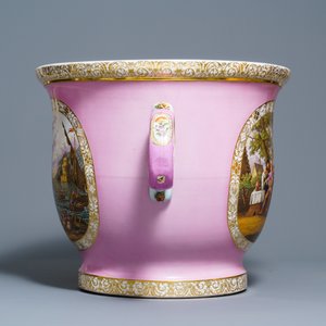 Een uitzonderlijk grote porseleinen jardinière met 'Pompadour' roze fondkleur, mogelijk Sèvres, 19e eeuw — foto 5