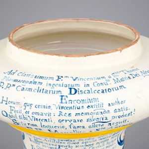 Een uitzonderlijk paar 1724 gedateerde apothekerspotten met inscriptie, Napels, Italië — foto 7