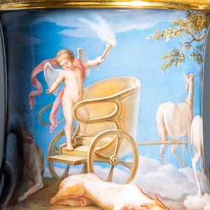 Een uitzonderlijke grote mythologische 'Diana en Aktaion' vaas, porselein uit Meissen, 2e helft 19e eeuw — foto 15