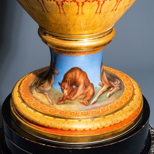 Een uitzonderlijke grote mythologische 'Diana en Aktaion' vaas, porselein uit Meissen, 2e helft 19e eeuw — foto 18