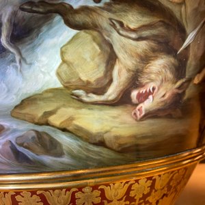 Een uitzonderlijke grote mythologische 'Diana en Aktaion' vaas, porselein uit Meissen, 2e helft 19e eeuw — foto 40