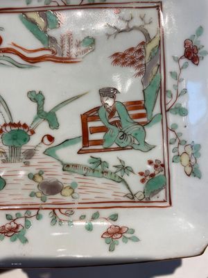 Een uitzonderlijke set van vijf vierkante Chinese wucai ko-sometsuke schotels voor de Japanse markt, Transitie periode — foto 9