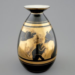 Een vaas met decor van beren, Charles Catteau, Boch Kéramis, 1e helft 20e eeuw — foto 1