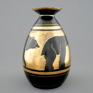 Een vaas met decor van beren, Charles Catteau, Boch Kéramis, 1e helft 20e eeuw — foto 3